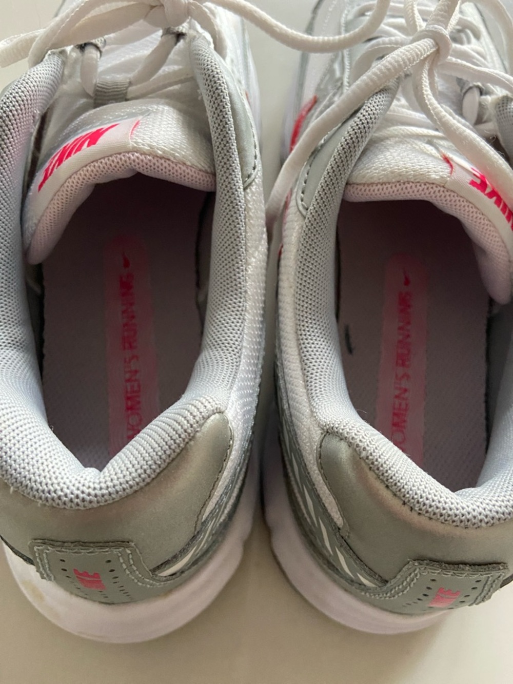 Nike White, Gray & Pink Athletic Sneakers - Picture 7 of 16